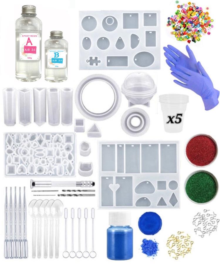UV Epoxy Resin Set with Crystal Mold & Russian Instructions