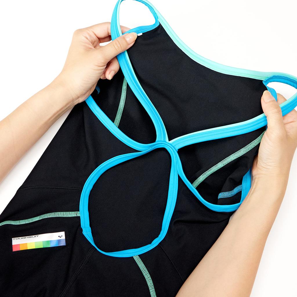 Arena Competitive Swimsuit for Training TOUGHSUIT OR Tough Flyback Spats Black X Blue O Size ORIAZ9100W Women's (BKBU)