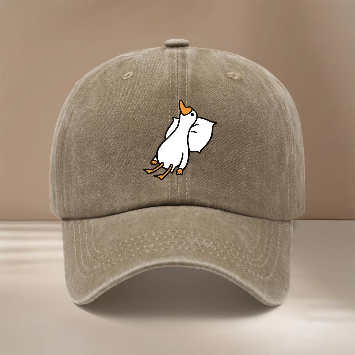 

Trendy and Comfortable Adjustable Peaked Trucker Hat with Printed Flat Duck Pattern Baseball Cap хакі