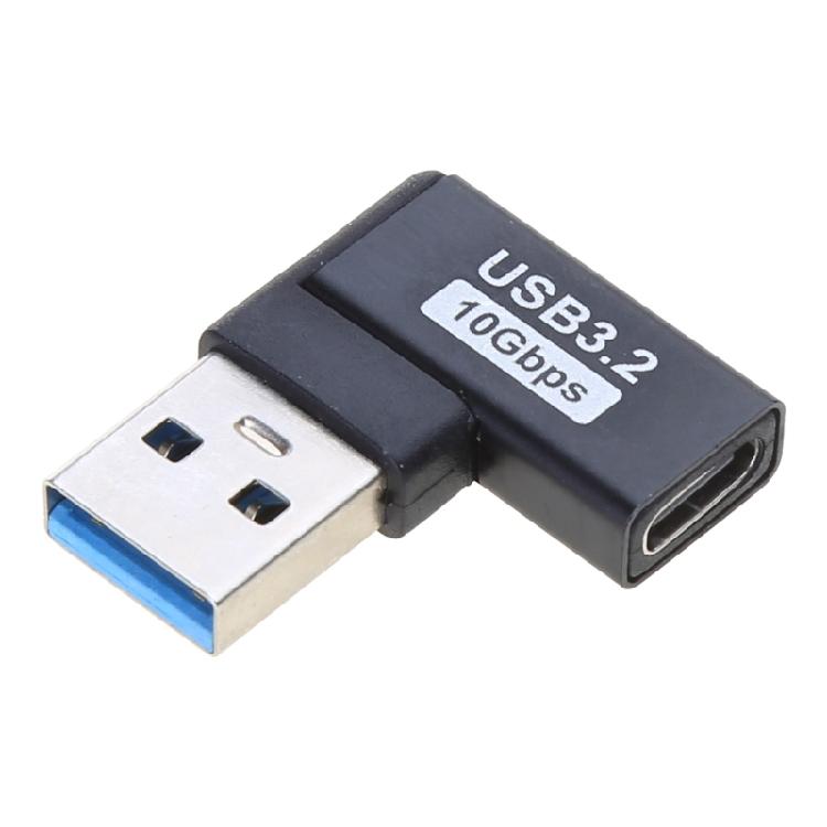 Type C Female To USB 3.0 Male Converter 10Gbps Type C To USB 3.0 90 Degrees