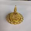 Golden Hollow Middle Eastern Incense Burner - Metal Aroma Cone Sandalwood Holder