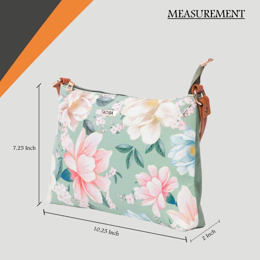 Women Girls Floral Printed Cross Body Clutch Sling Bag