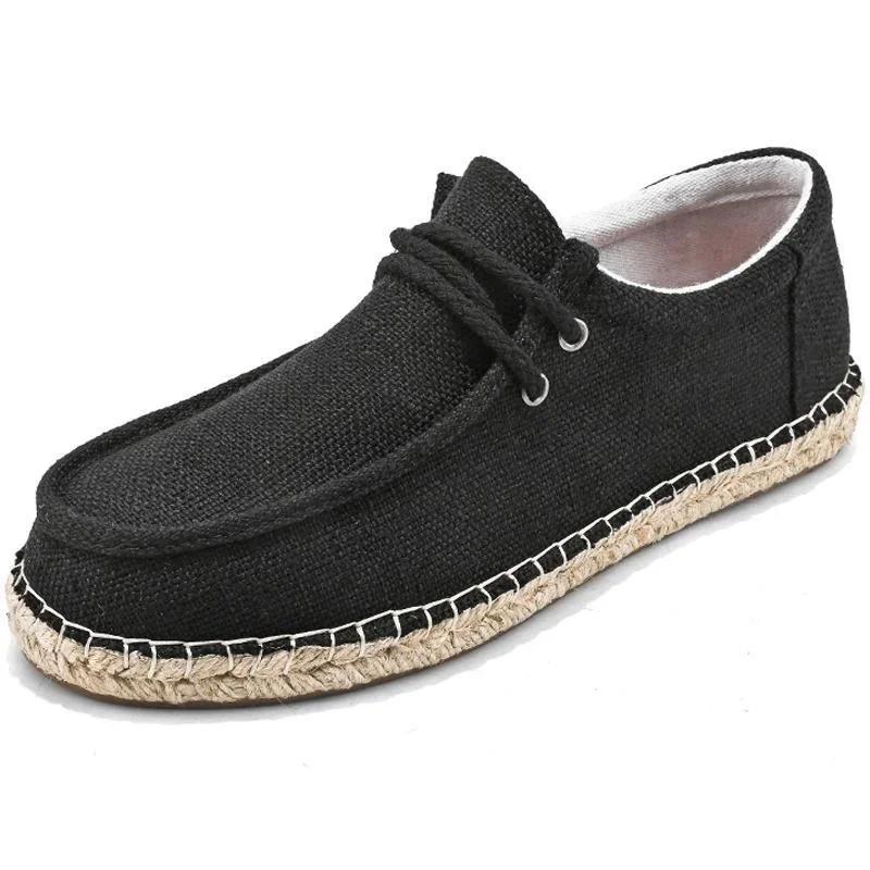 Men's Espadrilles Male Breathable Canvas Casual Shoes Men Walking Sneakers Father Jogging Shoes Hand Made Men's Flats Shoes Men