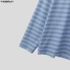 INCERUN Oversized Men Long Sleeve Striped Loose Casual Tops T-shirts