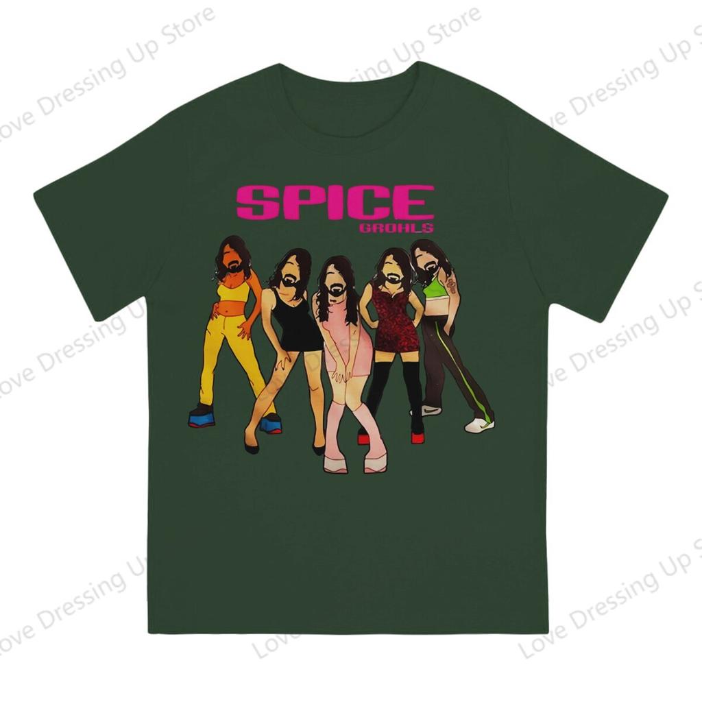100 Cotton Tshirt Spice Grohls T Shirt Unisex Dave Grohlrock Pop Parody Funny Summer Coolness Street Short Sleeve Top S6xl