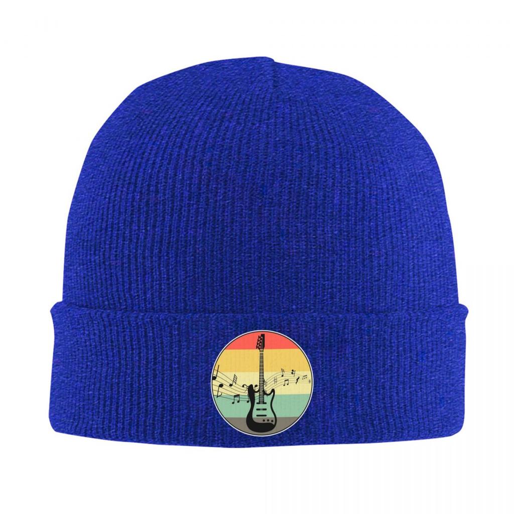 Retro Music Bass Guitar Warm Knitted Cap Winter Knit Bonnet Hat Skullies Beanies Hip Hop Caps for Unisex