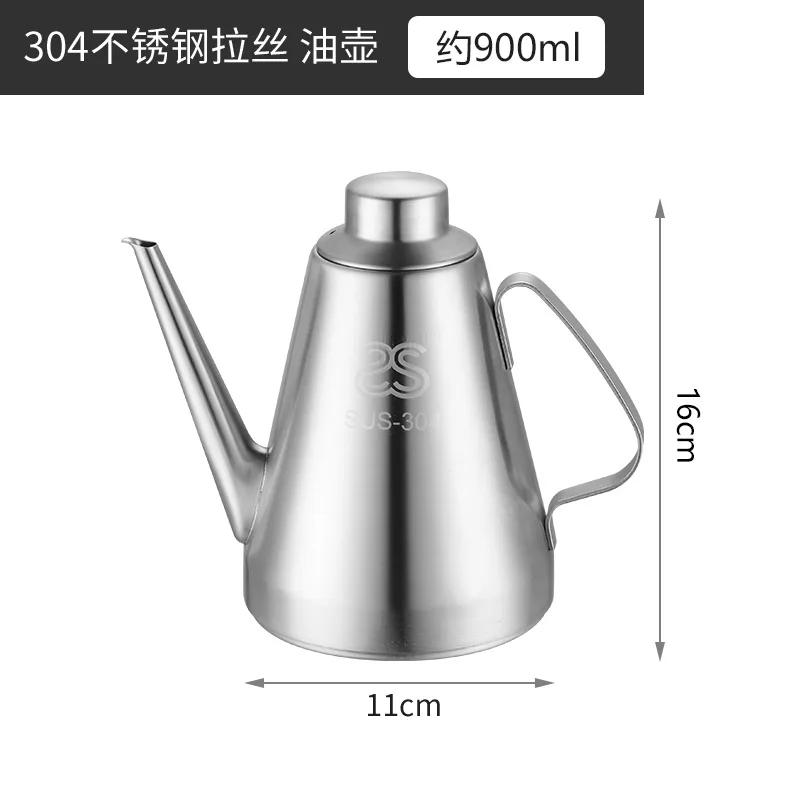 304 Edelstahl insektensicherer und auslaufsicherer Ölkontrolltopf mit langer Öffnung Ölflasche Sesamöl kleine Essigflasche Topf Topf