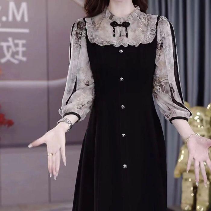 2025 Chic Slimming Summer Faux Two-Piece Dress for Moms