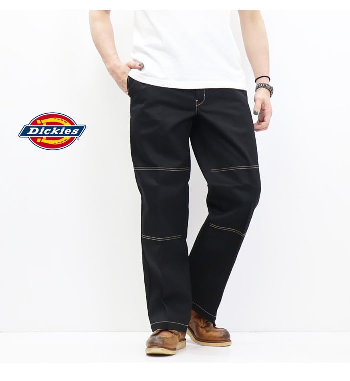Dickies Nakatsugawa Goro Collaboration 85283 Double Knee Work Chino Pants 81184200 (JP, Waist, 34, 80: Black)