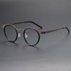 Ultra-Thin Vintage Oval Glasses Frame Titanium+Acetate Fiber Screwless Hinge Design Optical Eyewear
