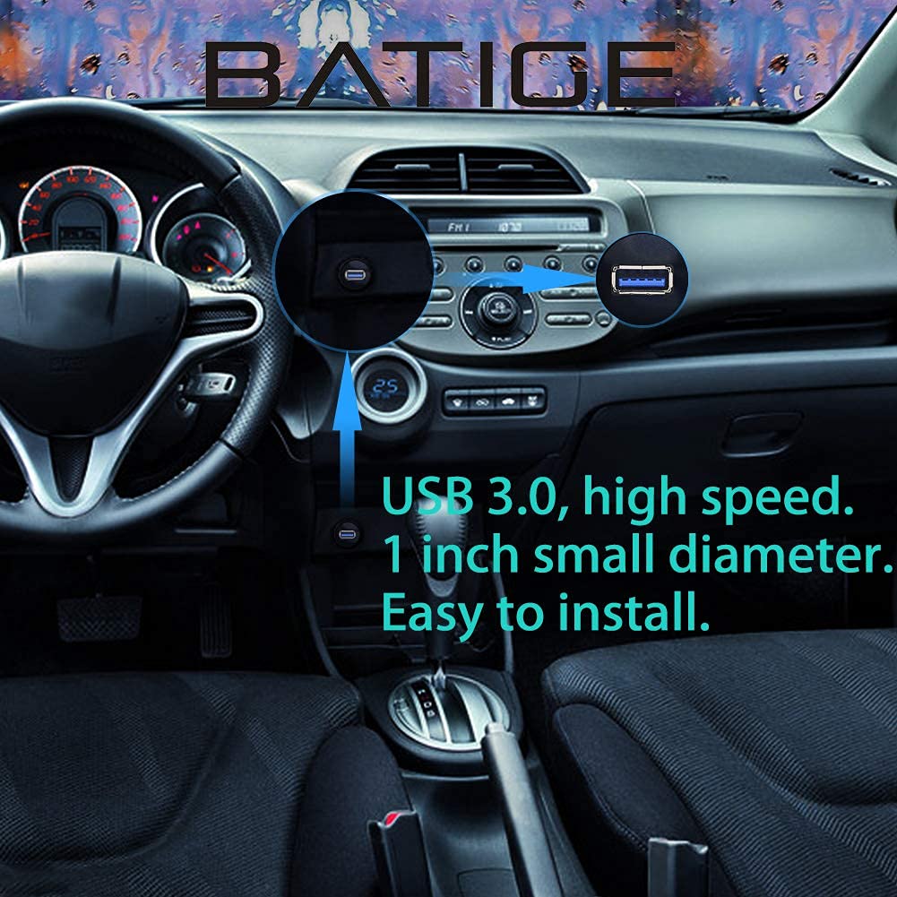 Batige Small USB Male To Female Car Aux Mount Flush Panel Extension Cable Car
