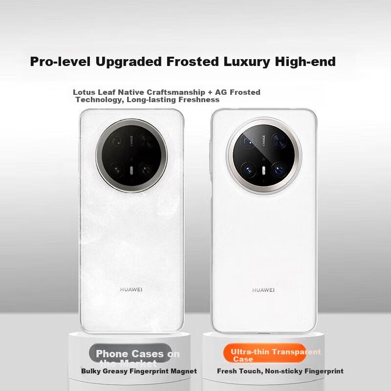 EDDGA Phone Case for Huawei Mate 70, Ultra-Thin Frosted Semi-Transparent Full Lens Protection Anti-Drop Skin-Friendly Translucent White]