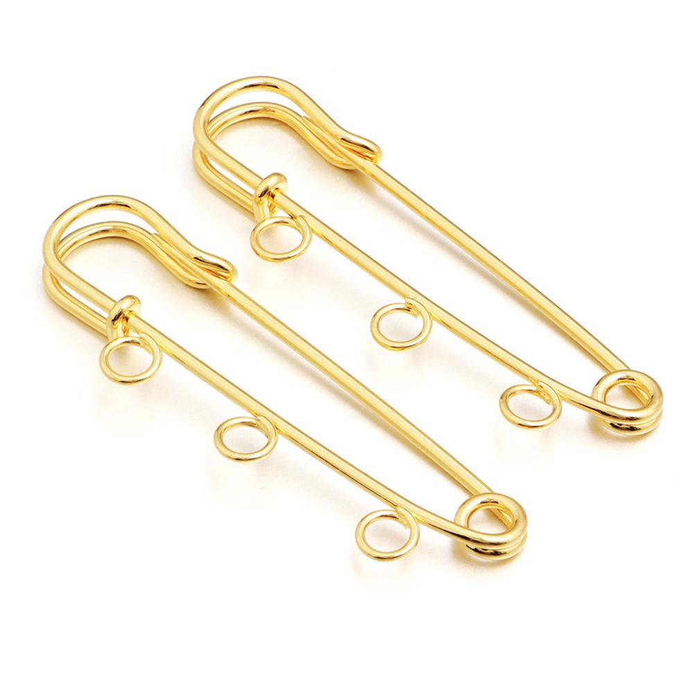 5-10pcs/lot Gold Safety Pins Brooches Blank Base Brooch Pin with Holes Fasteners Pin For DIY Jewelry Making Supplies Accessories