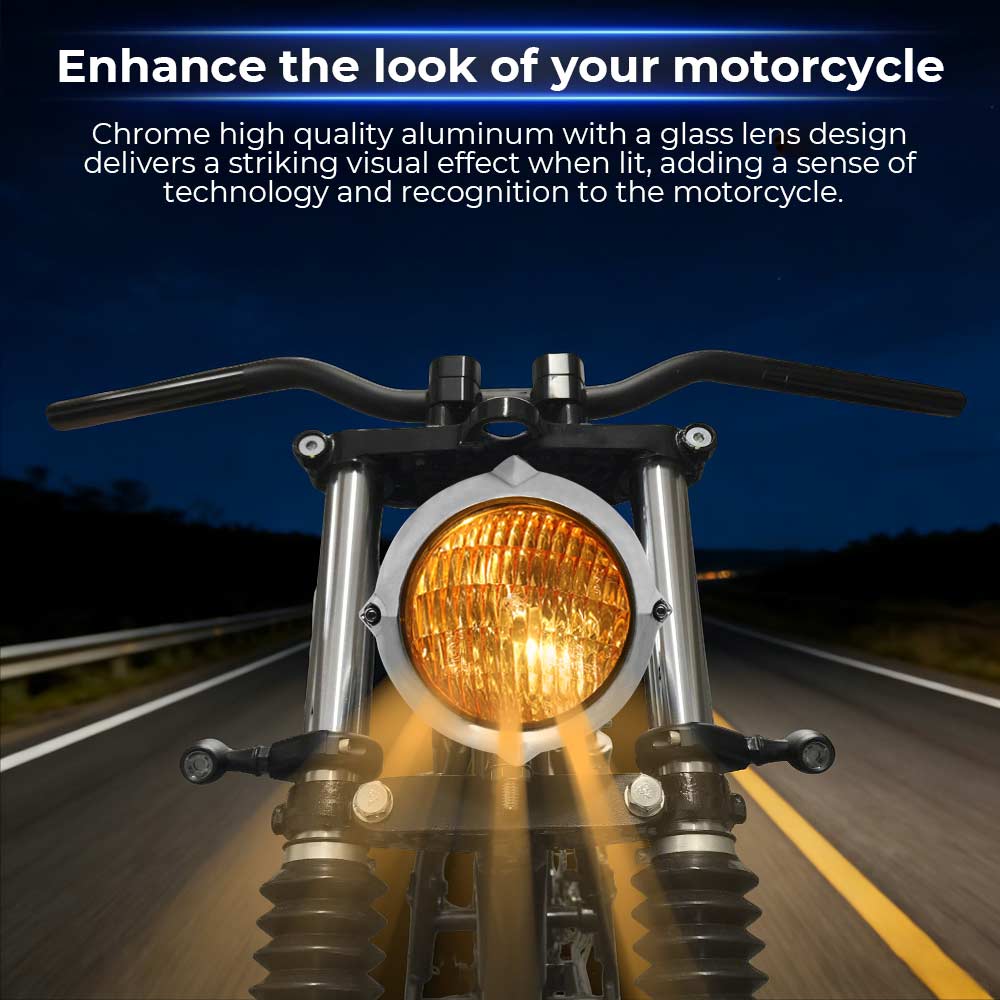 Retro Headlight 4.5 inch 12V DC Motorcycle Accessories For Harley Kawasaki Honda Yamaha Suzuki Chopper Cafe Racer Bobber Cruiser