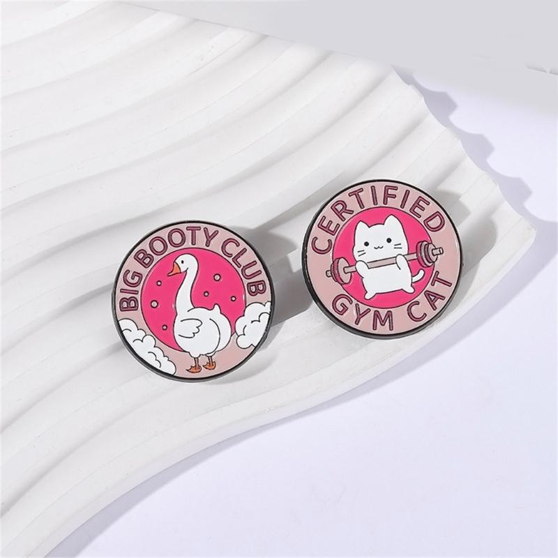 Amusing Weightlifting Animal Enamel Brooch Sturdy Alloy Sporty Accessory Gift