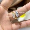 East West 1/2CT Marquise Cut Moissanite Ring for Women  Copper18K Gold Plated Bypass Solitaire Diamond Wedding Band Jewelry
