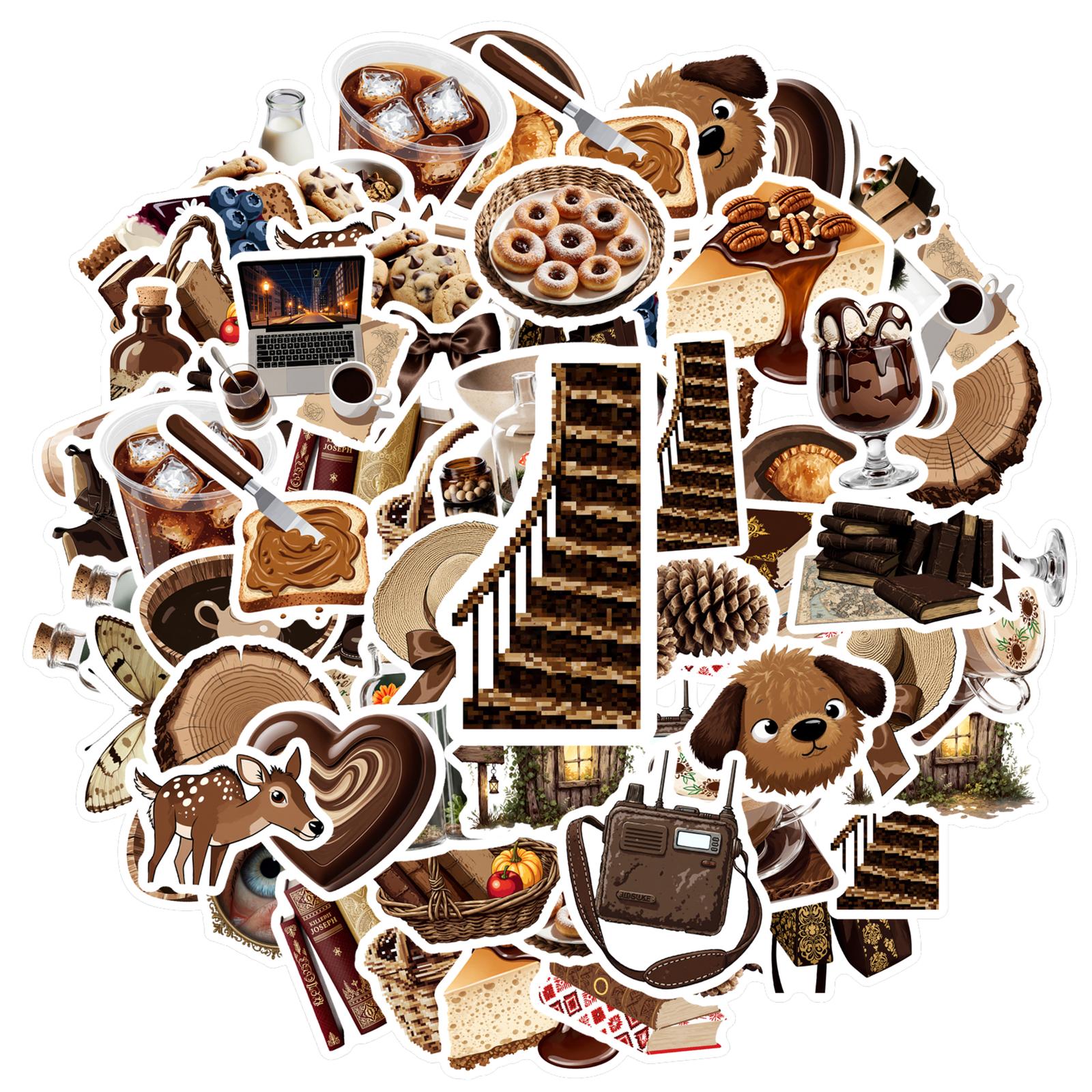 

35pcs-50pcs Retro Books Stickers Realistic Nature DIY Stickers Funny Stickers For Laptop Luggage Scrapbook Diary Sticker