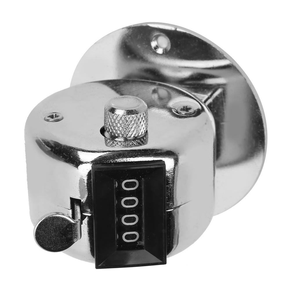 Hand Tally Counter Stainless Steel 4Digit Manual Counting Tool for Workshop Inventory