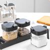 Geteilter Gewürzbehälter Küchen-Gewürzbox-Set Lebensmittelgeeignete Gewürzgläser für Küchenaufbewahrung Glas-Salzbehälter mit luftdichten Deckeln