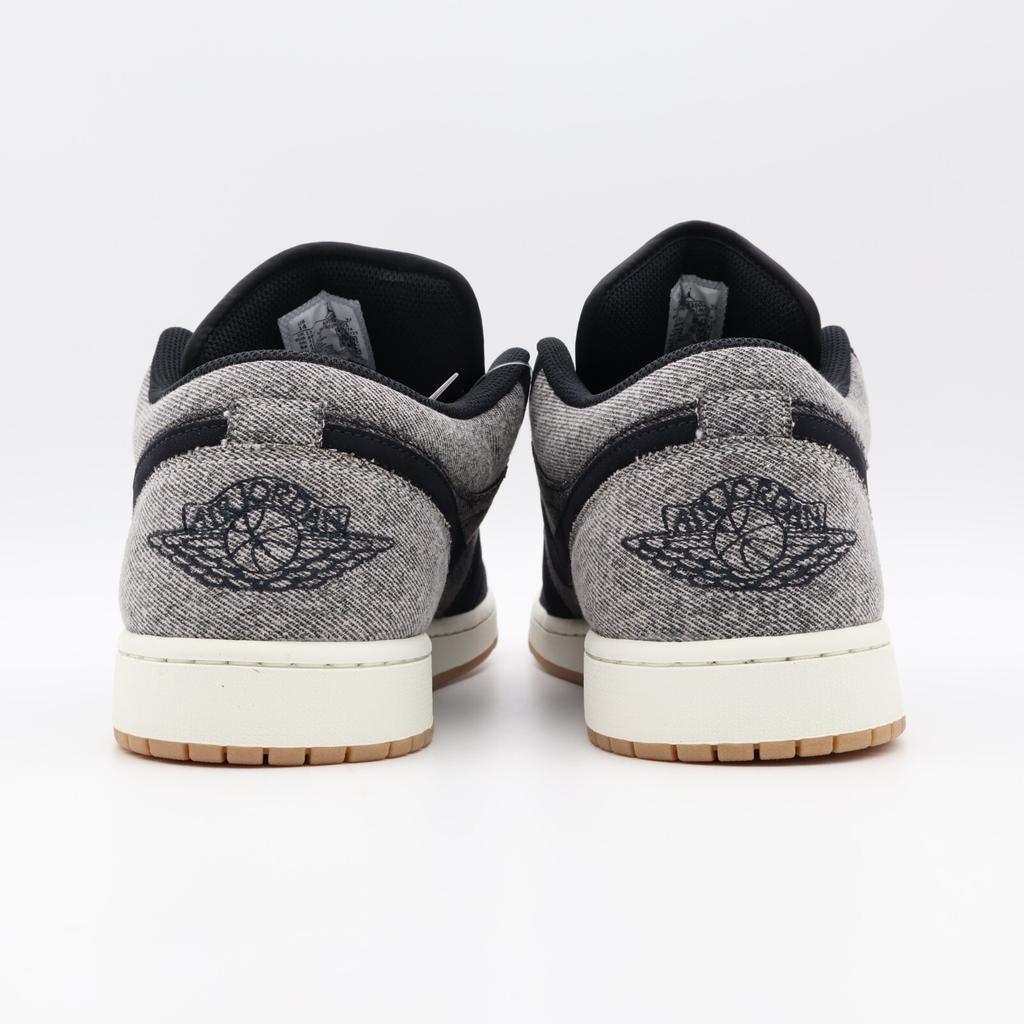 HJ4360-001 Nike Air Jordan 1 Low Dark Black Denim Light Smoke Grey Sail (Men's)