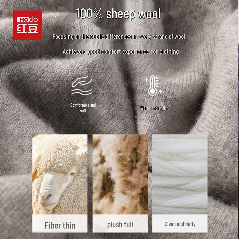 Hodo Men's Pure Wool Lapel Knit Cardigan