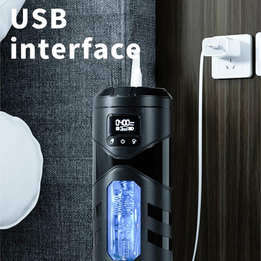 New Digital Display Automatic Heated Sucking Male Vibration Blowjob Masturbation Equipment Machine Sex Toys Adult Goods for Man Masturbators Cup