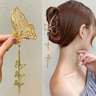 1 Pcs Fashion Metal Hollow Silver Gold Butterfly Hair Claw Bow Hair Crab Hair Accessories