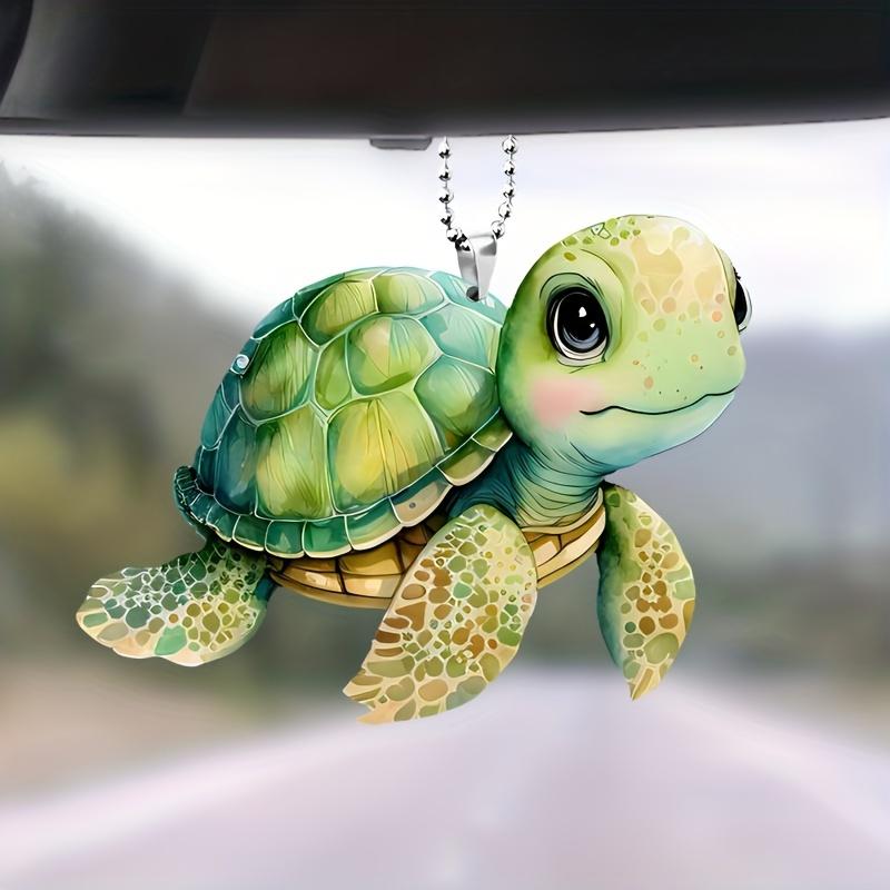 2D Acrylic Turtle Pendant Flat Car Ornament Backpack Accessories Home Decor: Add A Cute Touch To Your Car, Bag, and Keys!
