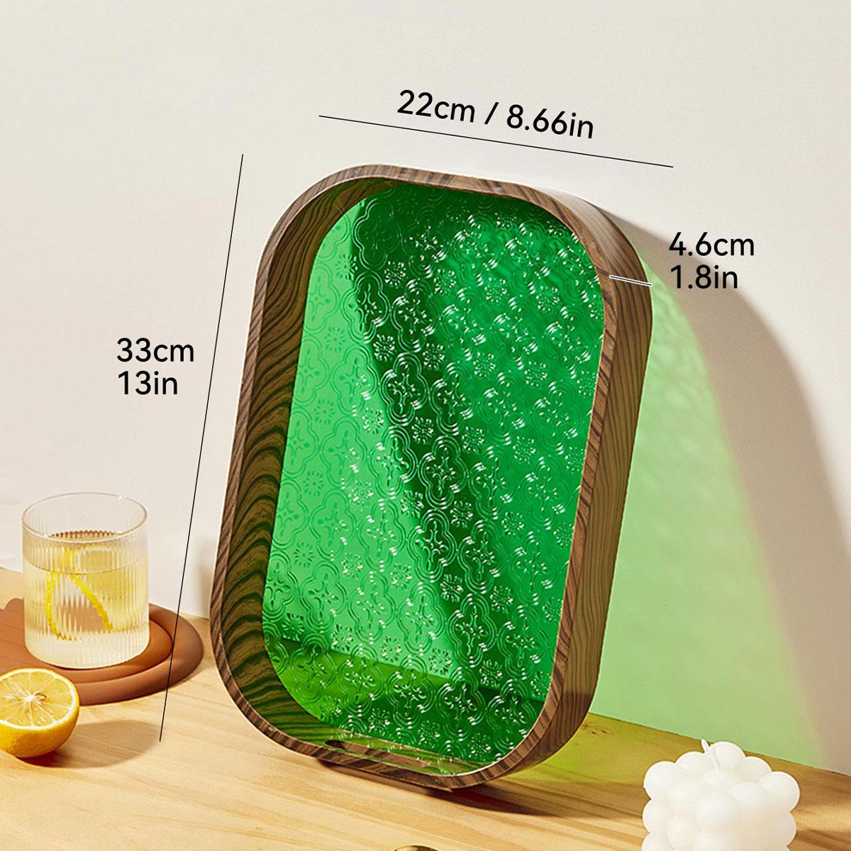 

Пластиковый поднос для сервировки, имитация деревянного подноса для хранения, фруктовая десертная тарелка, поднос-органайзер для цветов бегонии в стиле ретро, поднос для чая