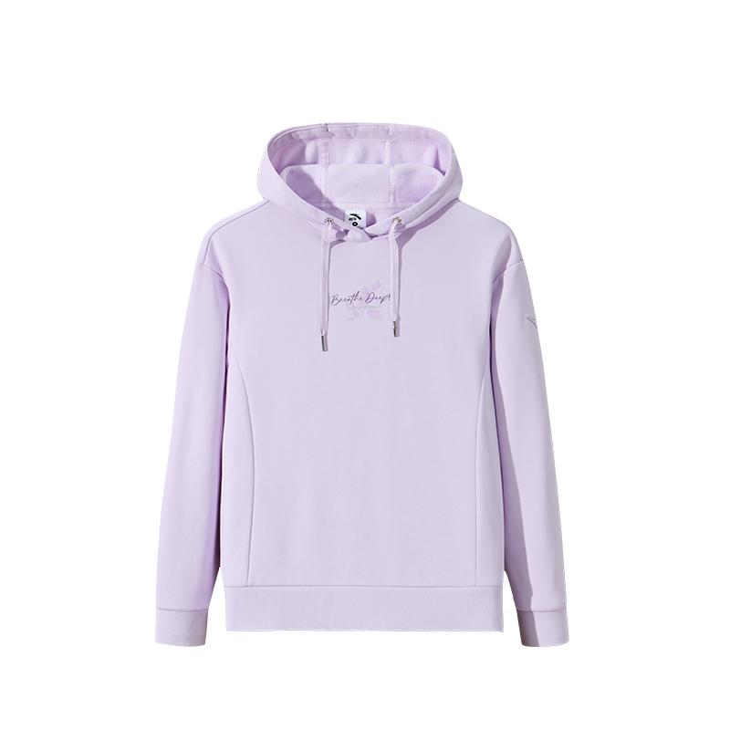 

Anta Тренировочная серия Флисовая толстовка с круглым вырезом для женщин Персиково-фиолетовая 162447718N-1 S