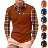Men's Long-sleeved Collared Button-down Pocket Casual Top
