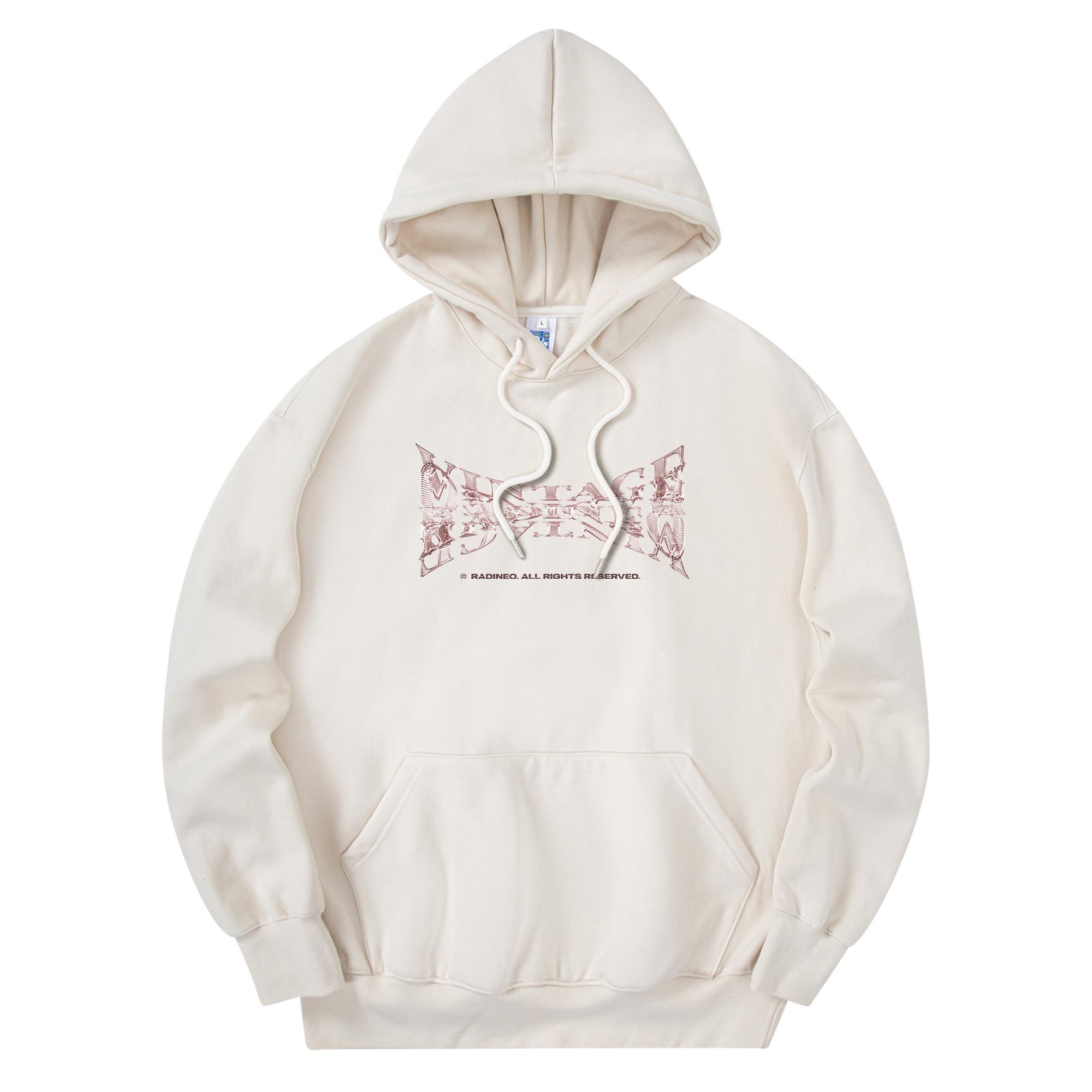 Radineo Vintage Wide Logo Hoodie Cream L