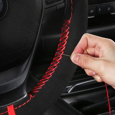 Flip Fur Hand Sewn Steering Wheel Cover Back To Standard Suede Frosted Leather Four Seasons General Motors Handle Cover
