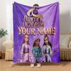 1PC Unicorn Academy Custom Name Patterned Flannel Blanket Suitable For All Seasons For Home Decor Warmth And Comfort Gifts Holiday Present
