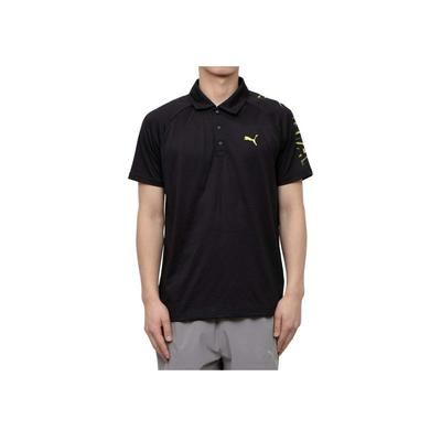Logo Pattern Short Sleeve Polo Shirt Men Tops Black 527048-01