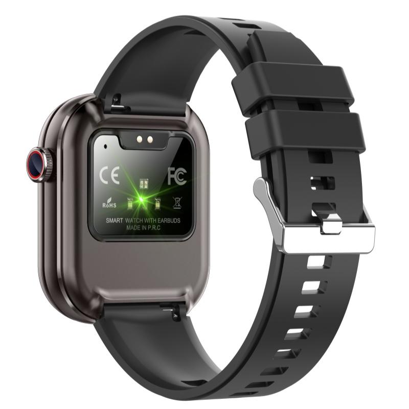 Rainbuvvy T99 TWS Smartwatch Wireless Earbuds 2.02inches IPS 320x385 BT5.0 Bluetooth Call IP67 Waterproof Smart Bracelet 300mAh Support Multi-language