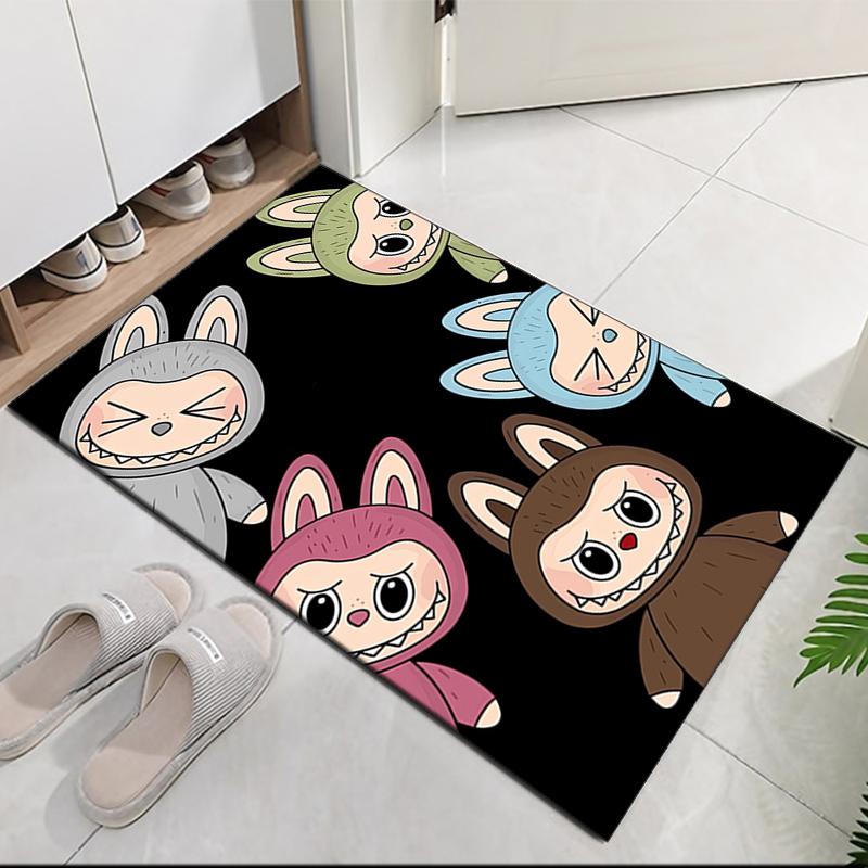 Labubu Teppich mit Aufdruck, für Bürostuhl Wohnzimmer Schlafzimmer Küche Raumdekoration Geschenke.