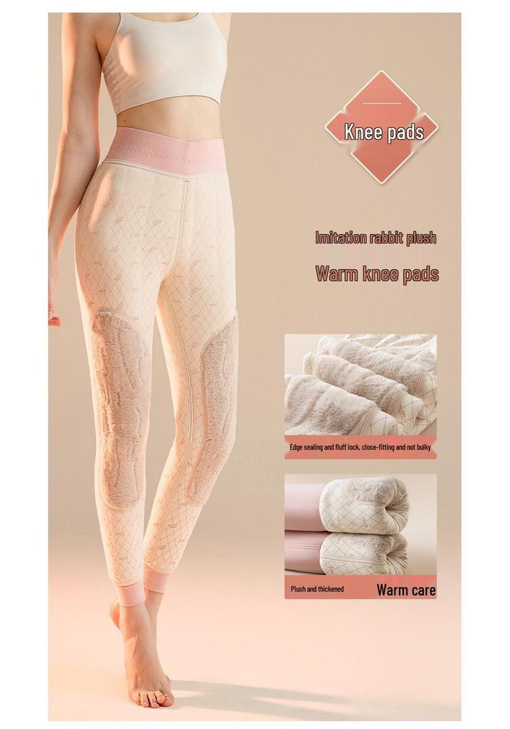 High Waist Seamless Cotton Cashmere Pants - Warm, Comfortable & Close-fitting for Autumn/Winter