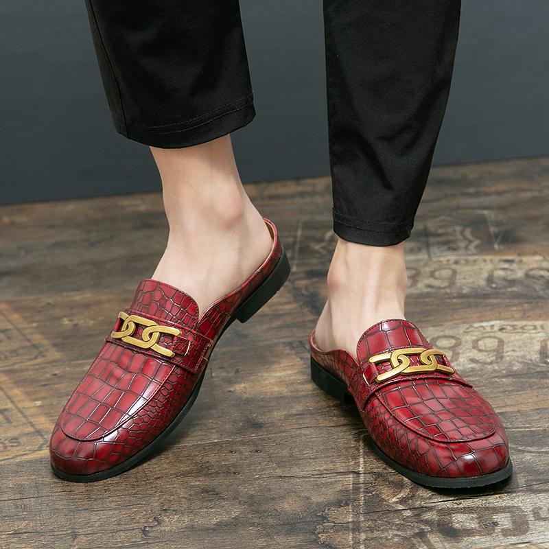 Fashion 2024 New Mens Casual Loafers Leather Classic Boat Shoes Handmade Shoe High Quality Half Slipper Flats Lazy Footwear Muller Shoes