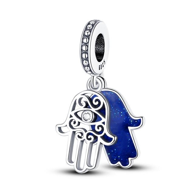 925 Sterling Silver Cz Dangle Baby Footprints wisiorek z motywem zwierzęcym koraliki Fit bransoletka naszyjnik prezent
