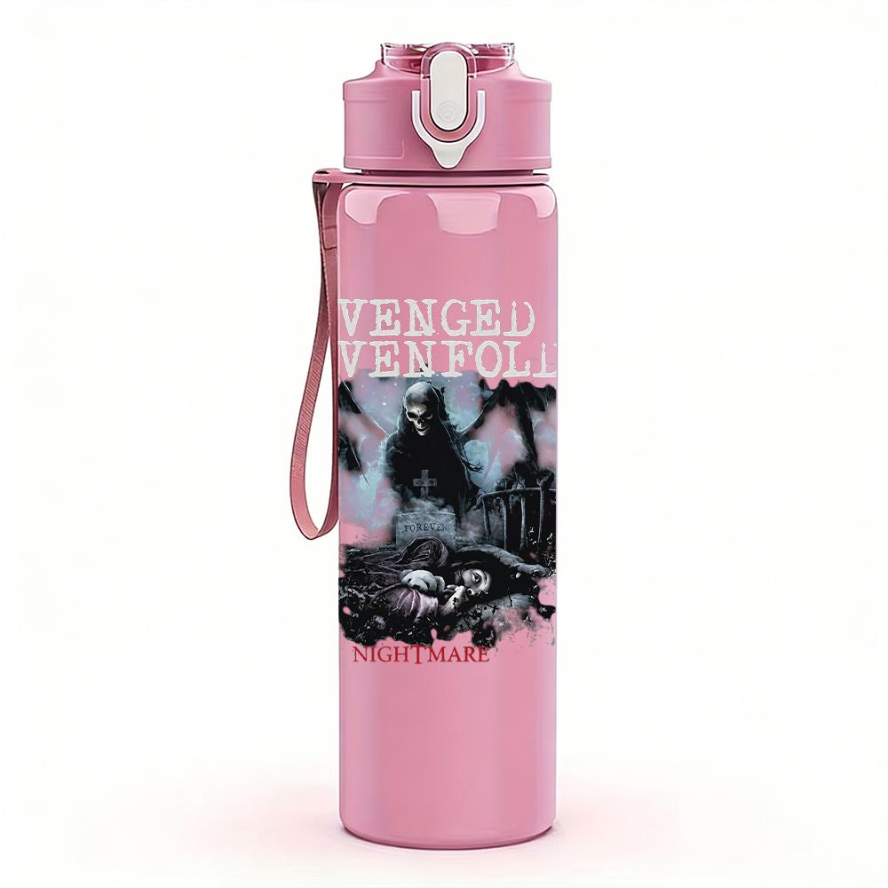 1PC Retro Band Black White Collage Poster Print 750ml Portable Sports Water Bottle Leakproof Gym Outdoor Travel Drink Cup