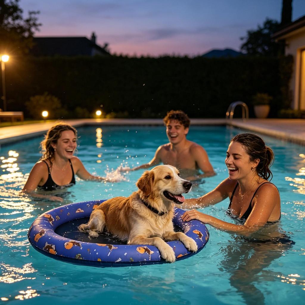 Dog Pool Float Tear-Resistant Inflatable Water Toy Dog Raft For Cat Puppy Water Swimming Lake Summer River Pond Beach Outdoor