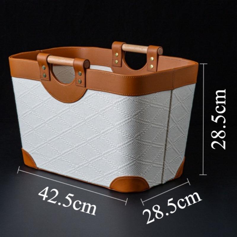 Leather Storage Baskets Dirty Laundry Basket Decorative Organizer Baskets Luxury Clothes Organizing Basket Home Decorations