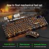 Viper KM320 Wired Keyboard and Mouse Set: Floating Orange Letters, Translucent Crack Design for Gaming