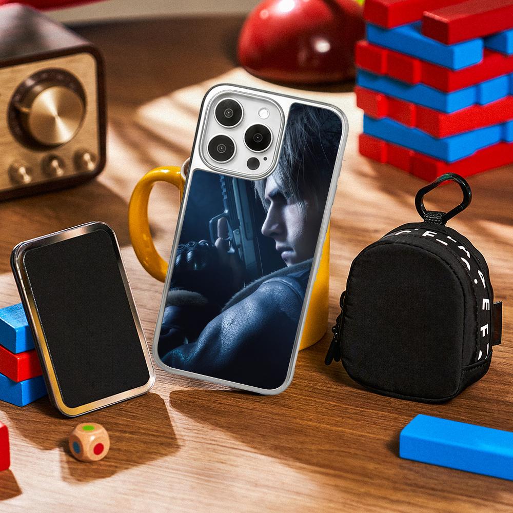 Ada wong X Leon hot game poster Phone Case for iPhone 16 15 14 13 12 11 Pro Max Sheepskin Silver-edged protective case