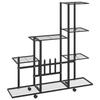 VidaXL Plant Stand On Wheels 94.5x25x92.5 Cm Black Metal