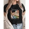 Women'S Venetia Italy Graphic T-Shirt, Casual Crew Neck, Regular Length Alphabetic Print Design