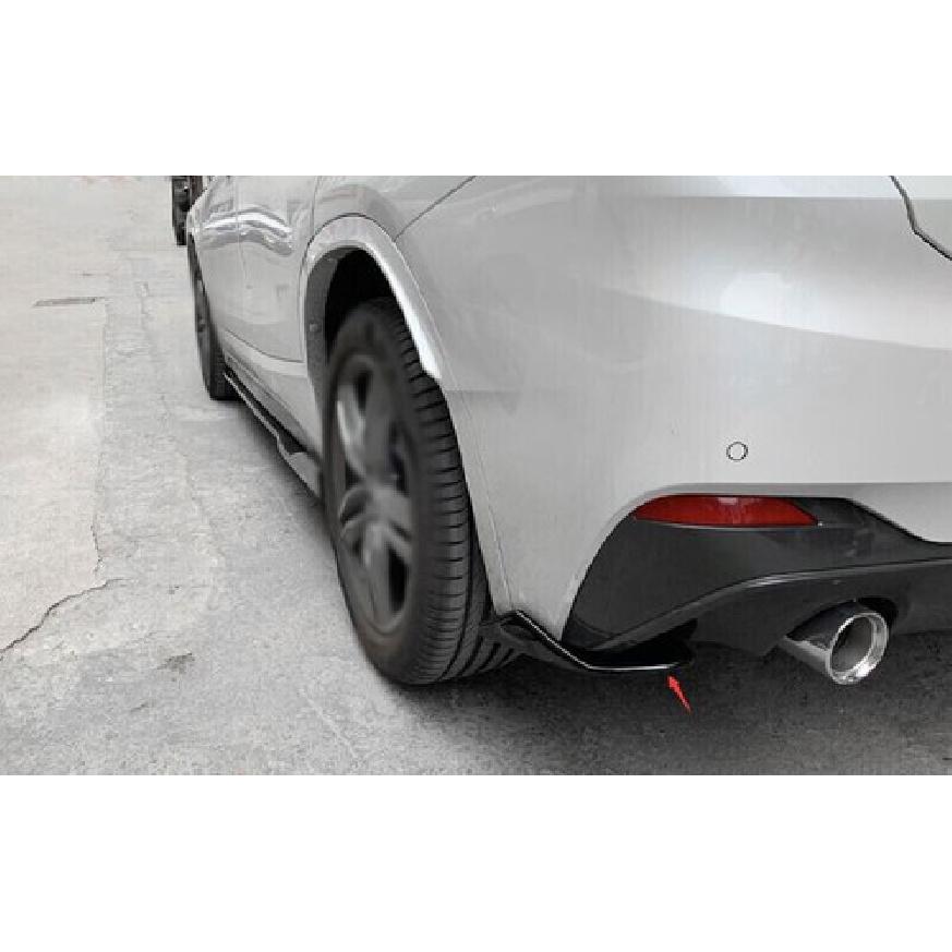 For BMW X2 F39 2018- Bright Black Rear Bumper Splitter Lip Protector 2PCS
