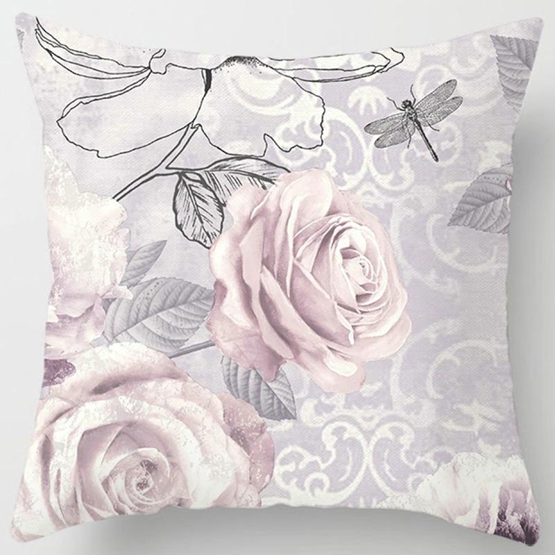 Rose Series Square Pillowcase Pillow Home Decoration Car Bedroom Sofa Cushion Cover (45Cm*45Cm)