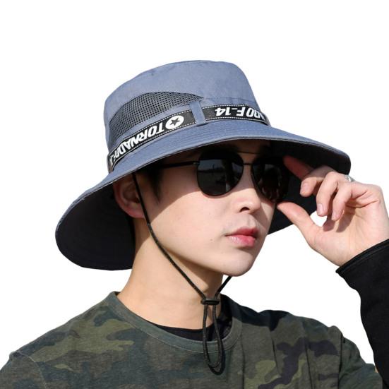Men Outdoor Hat Letter Print Anti-UV Soft Casual Fishing Fisherman for Adult